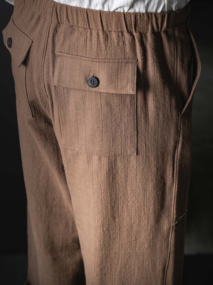 WRIGHT + DOYLE<br>UNISEX HAYTOR TROUSERS / OCHRE PINSTRIPE