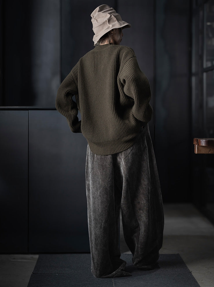 UMA WANG<br>WOMENS CASHMERE OVER TOP / ARMY GREEN
