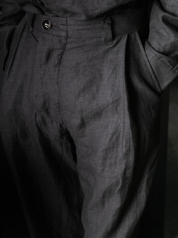 toward(s)<br>TOBI PANT IN LINEN WITH STERLING SILVER BUTTON / Brown & Black