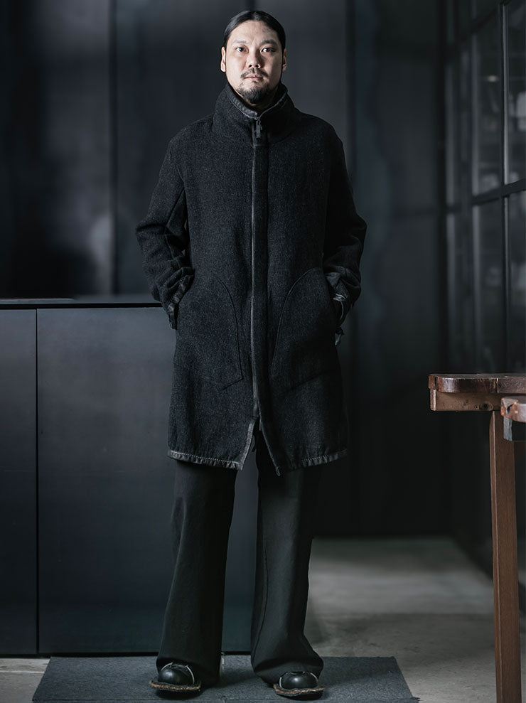 69 BY ISAAC SELLAM MENS High Neck Coat / UNIQUE