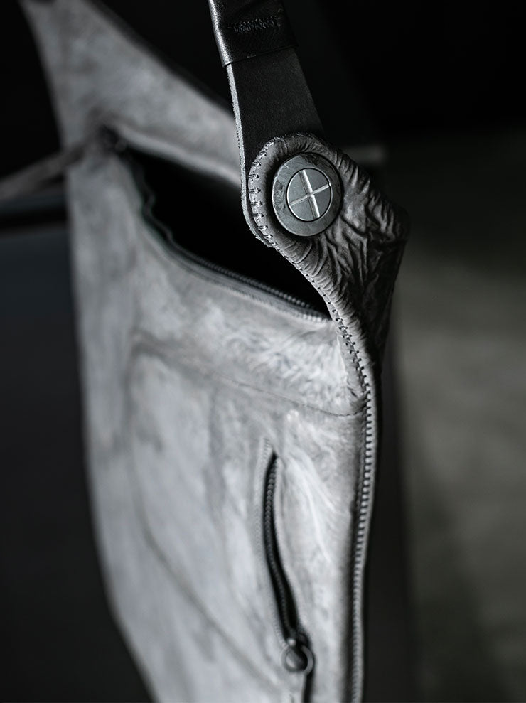 ISAAC SELLAM EXPERIENCE<br> Bonded Leather Messenger Bag / PLOMB REFLECTOR