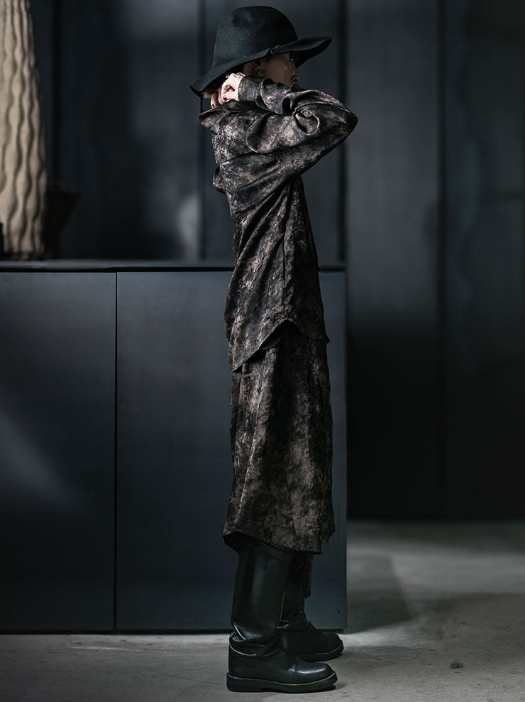 CHIAHUNG SU<br>WOMENS HAND DYED WATERED GAUZE SHIRT / WATERED GAUZE