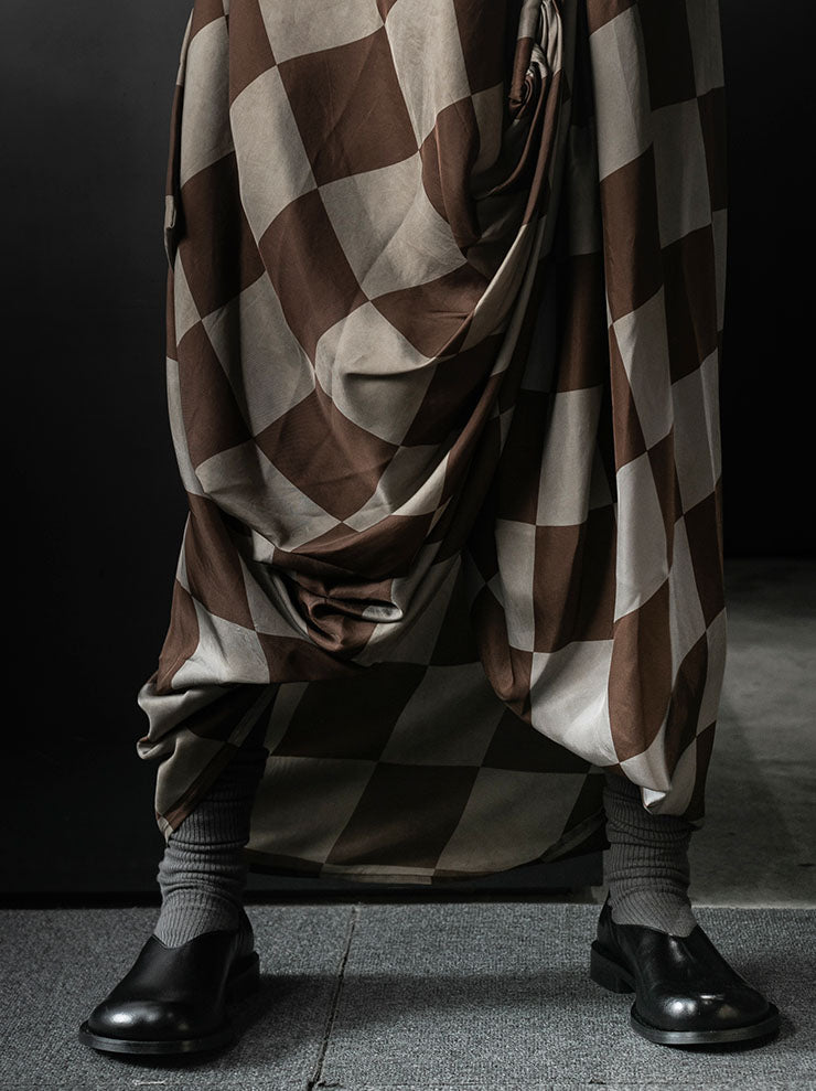 UMA WANG<br>WOMENS GROP SKIRT / MUSTARD/TAN