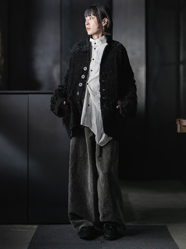 By Walid<br>UNISEX BEAU JACKET / BLACK & BLUE / SIZE S