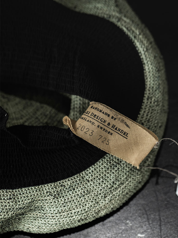HORISAKI<br> ONE OF A KIND COLLECTION Straw Hat OOAK23 NO. 120 / GREEN