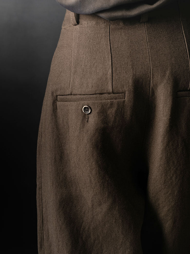 UMA WANG<br>WOMENS POLY PANTS / BROWN