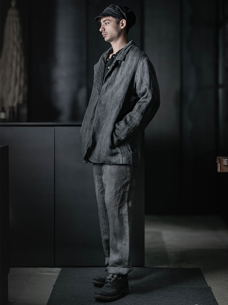 ATELIER SUPPAN<br>MENS BLUE  HEMP  JACKET / W26-03