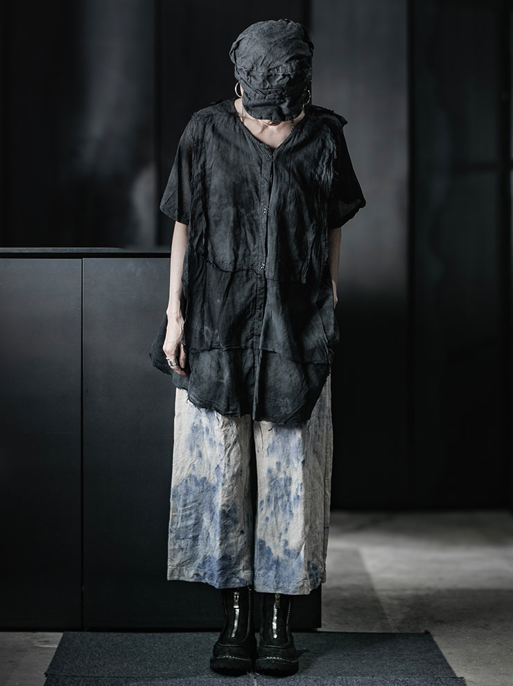 ATELIER SUPPAN<br>WOMENS TROUSERS with blue color stains  / E26-43