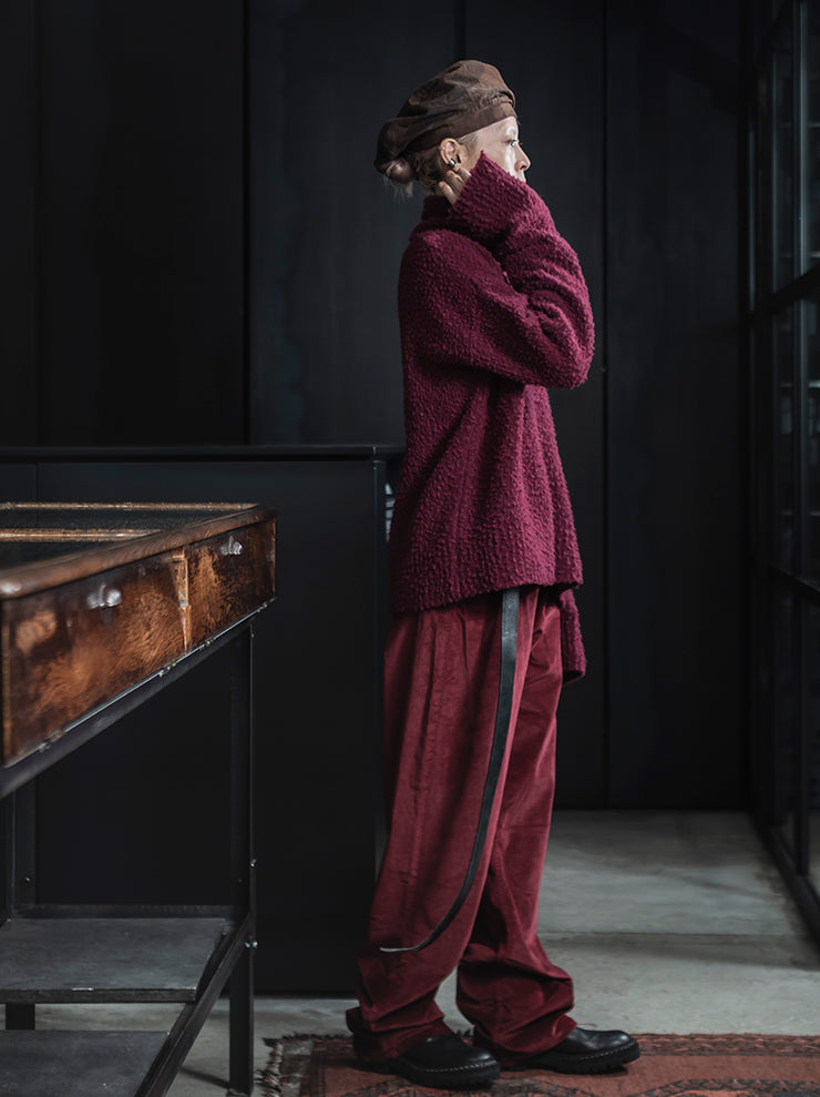 UMA WANG<br> WOMENS WIDE TROUSERS / RED