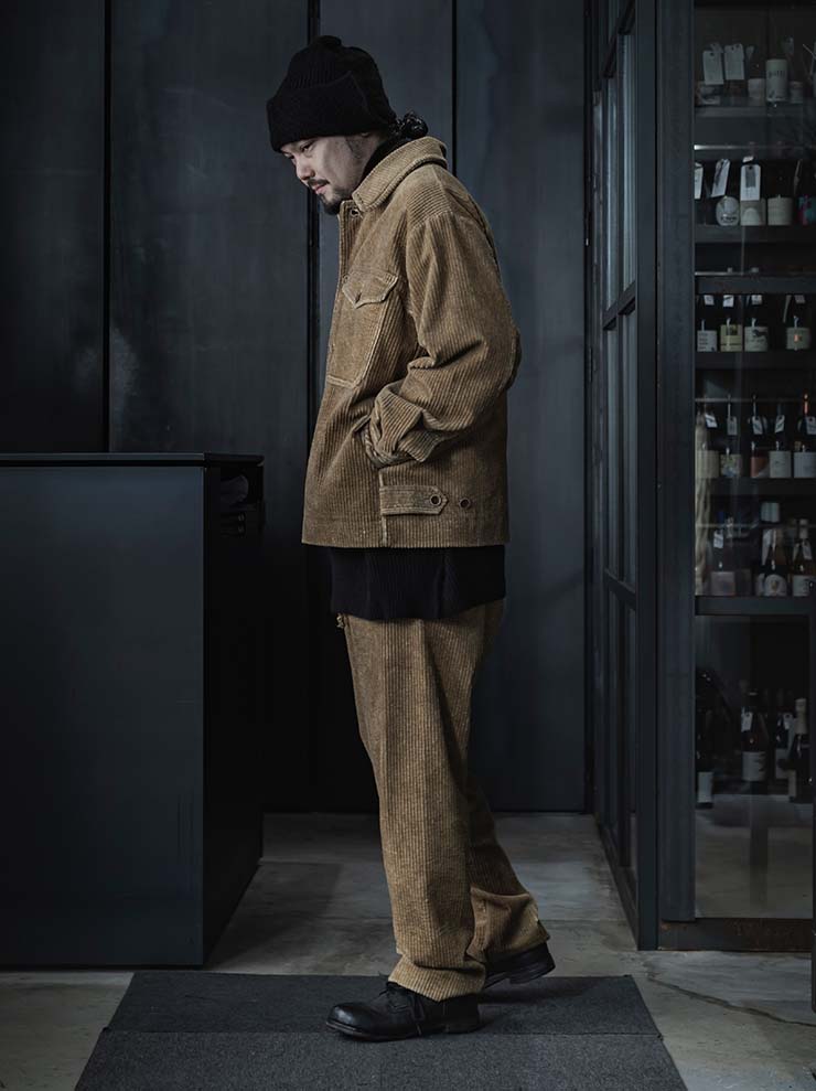 UMA WANG<br> MENS CORDUROY JACKET / TAN