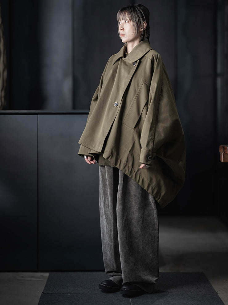 UMA WANG<br>WOMENS OVERSIZED JACKET / DARK GREEN