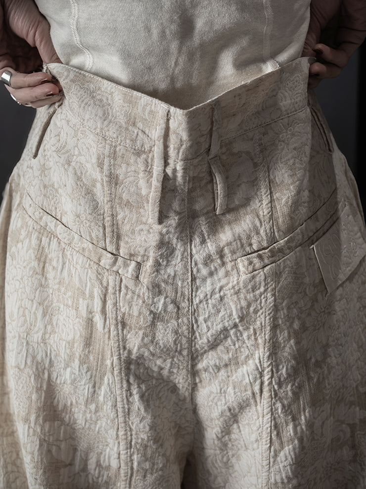 KINYAN LAM<br>WOMENS Jacquard Balloon Cut Trousers / Raw White