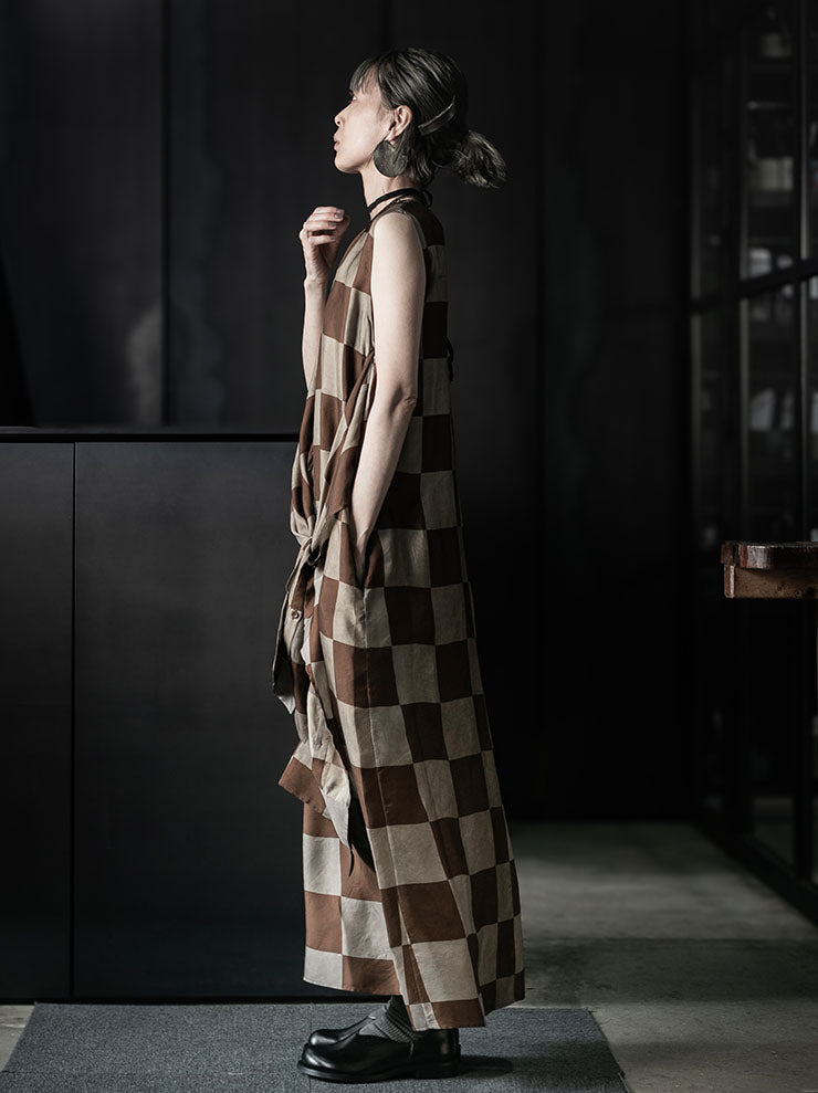 UMA WANG<br>WOMENS AZZO DRESS / MUSTARD/TAN
