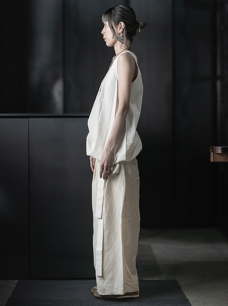 UMA WANG<br>WOMENS TARA TOP / OFF WHITE