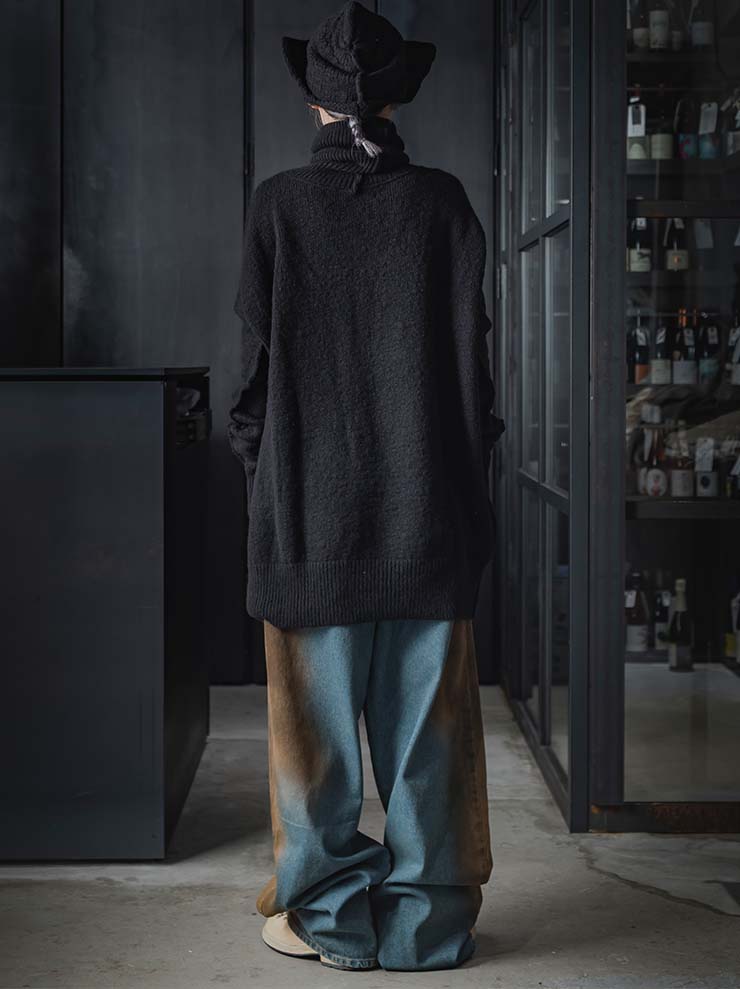 DANIEL ANDRESEN<br> Rib turtleneck pullover MARJORAM / BLACK