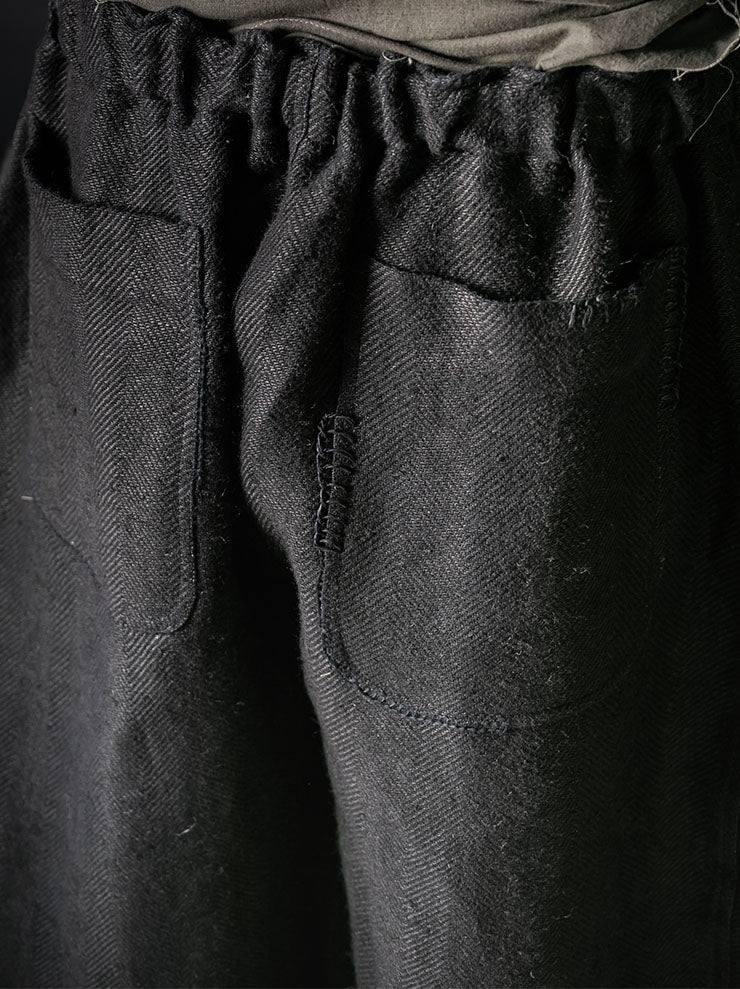 GATHERING<br>UNISEX FISHERMAN PANT / INDIGO BLACK