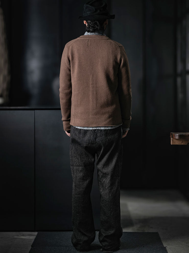 K'ANG<br>UNISEX V-NECK NO-SEAM CARDIGAN / BROWN