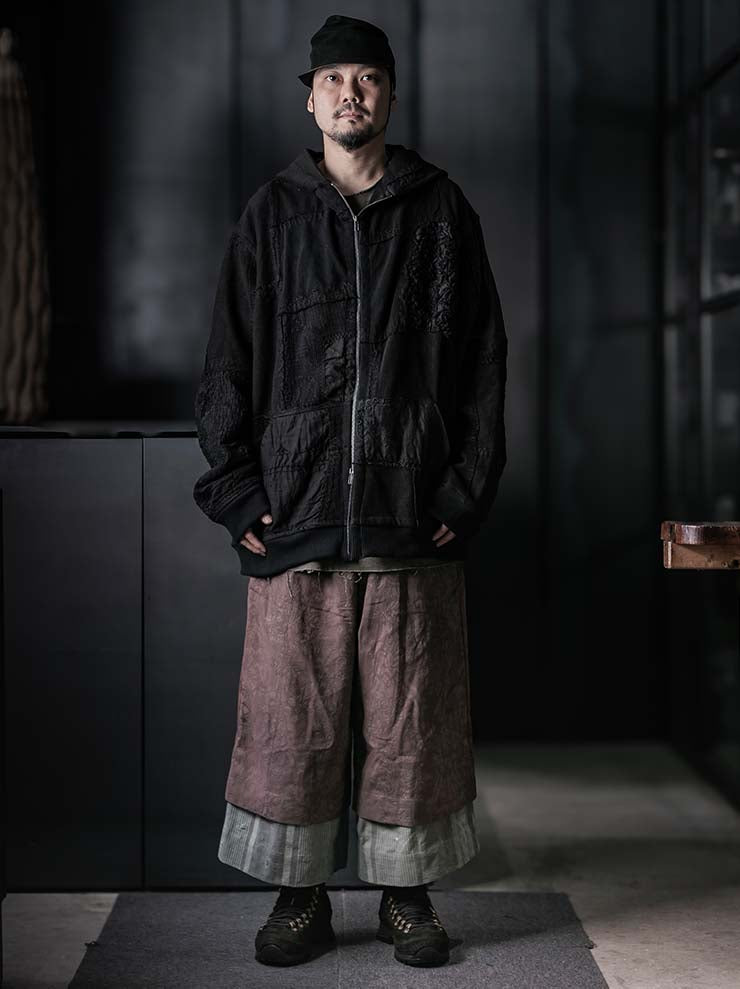 By Walid<br>UNISEX ZIP UP HOODIE / BLACK / SIZE M