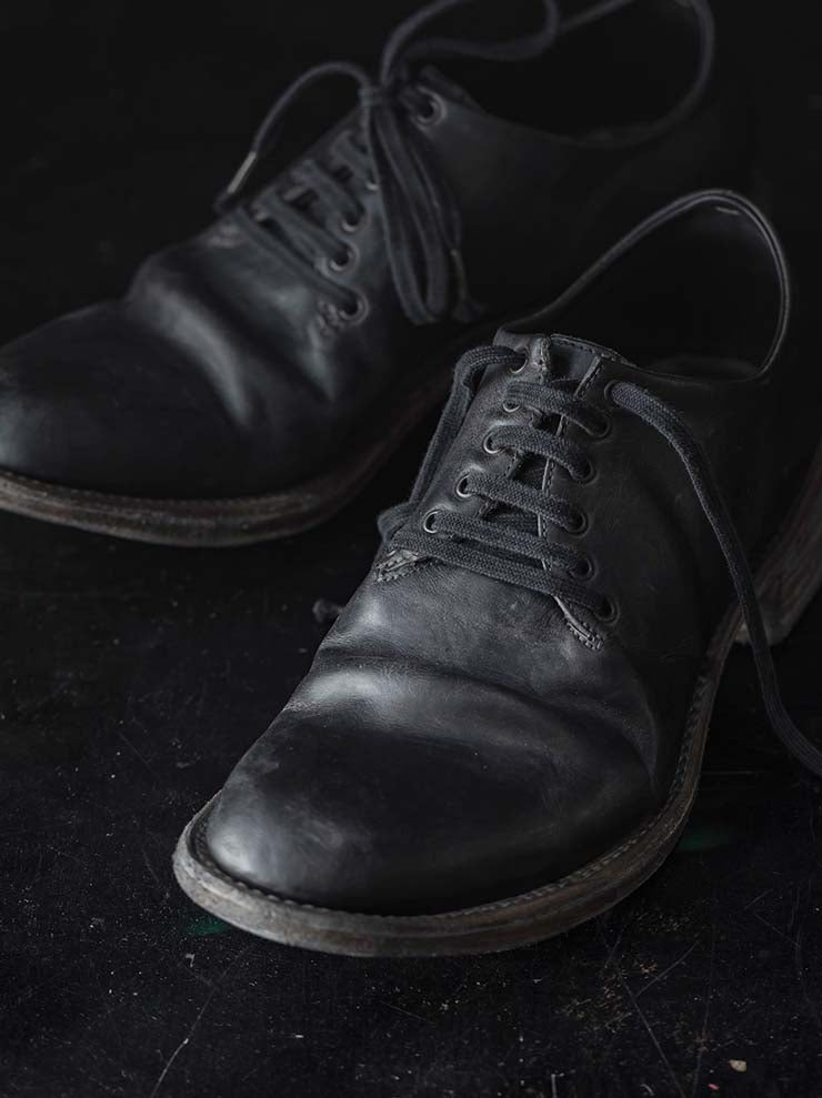 EMATYTE<br> MENS Horse Leather Culatta Skin Side Lace-up Shoes / DARK GRAY