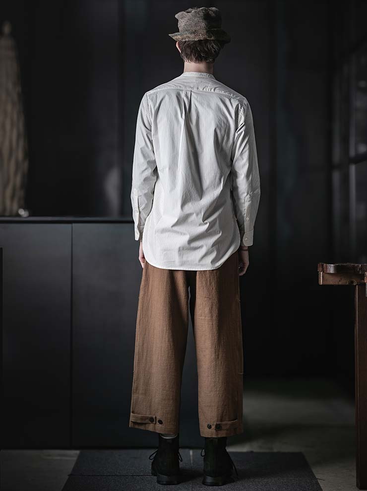 WRIGHT + DOYLE<br>UNISEX ROWDEN SHIRT / CHALK BRICK PINSTRIPE