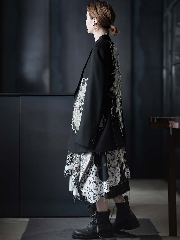 IA LONDON<br>WOMENS OVERSIZED HAND-STITCHED BLAZER / HONITON I PRINT