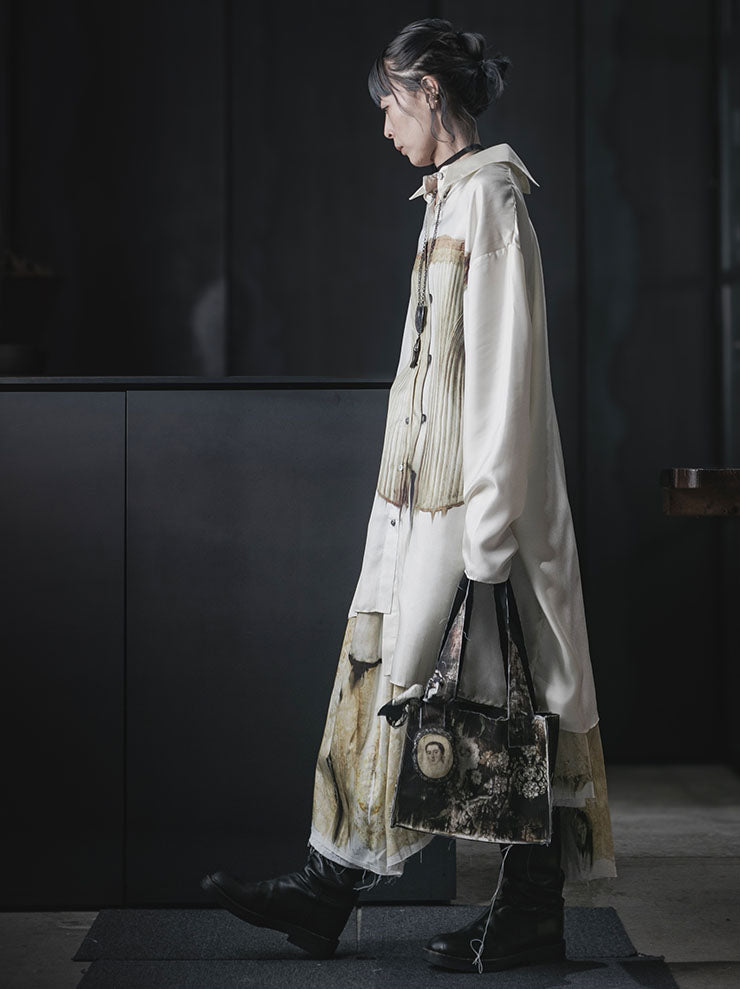 IA LONDON<br>UNBALANCED SHIRT / CORSET PRINT