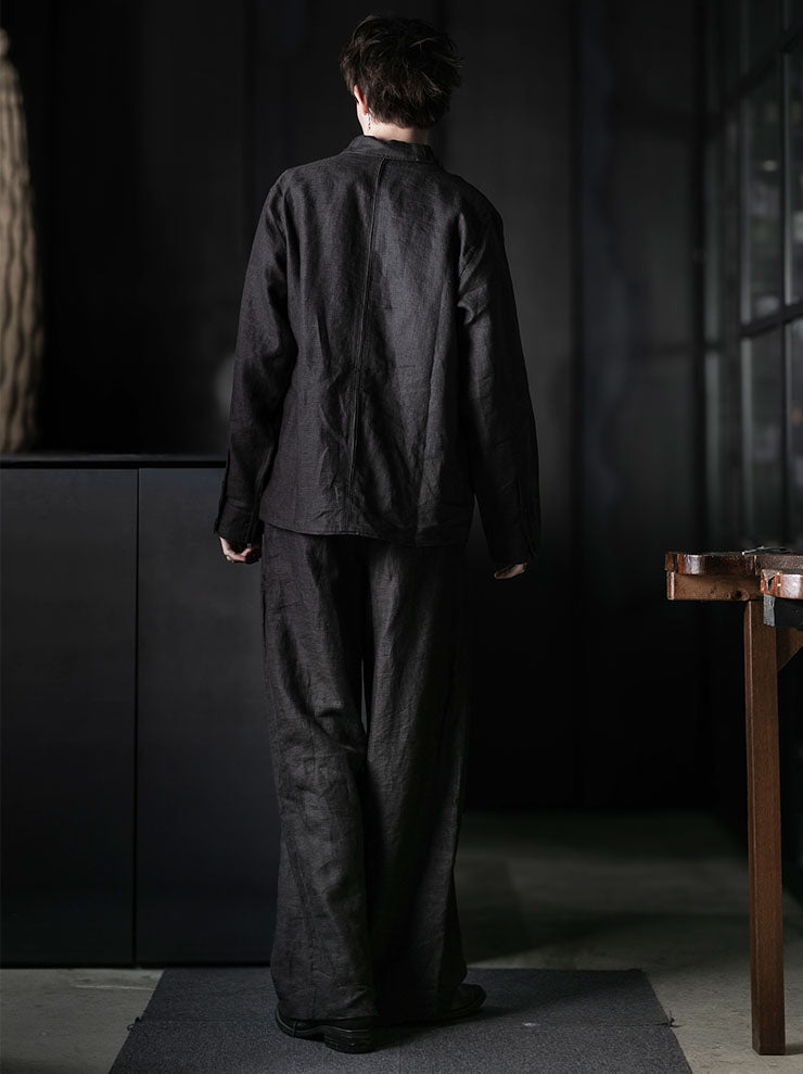 toward(s)<br> WELT SHIRT IN LINEN / Brown &amp; Black
