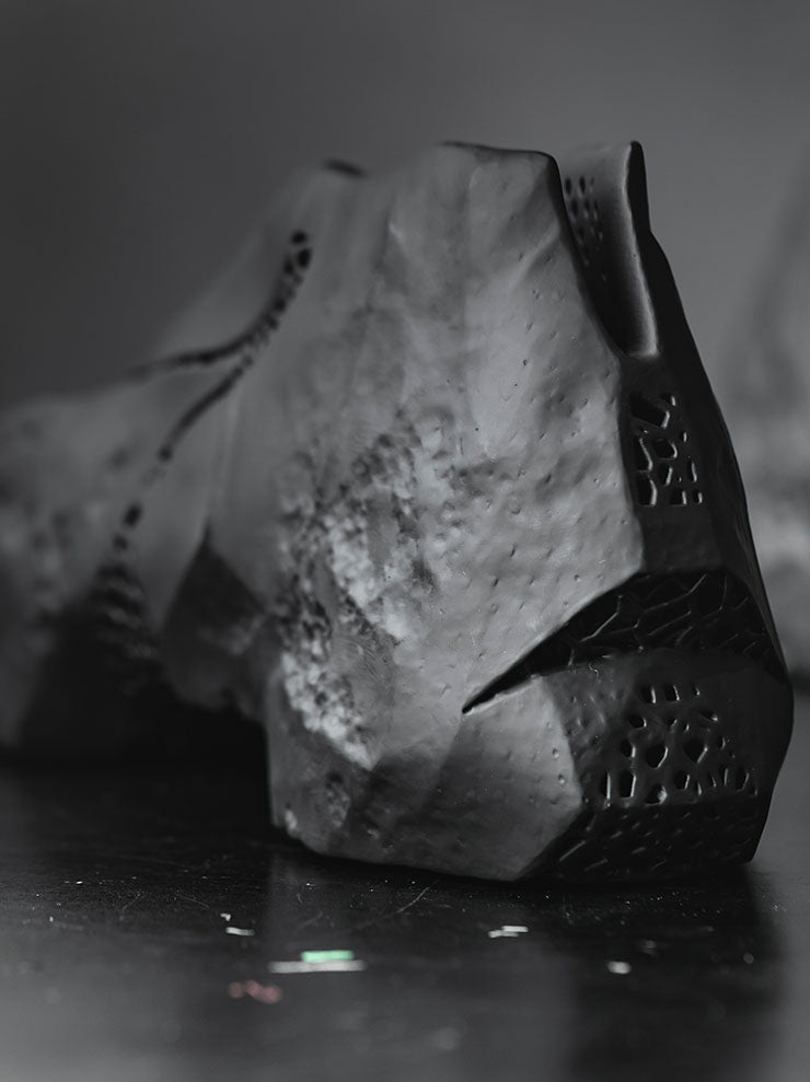 OUTBREAK LAB<br>MENS 3D printed Mid-top shoes / BLACK