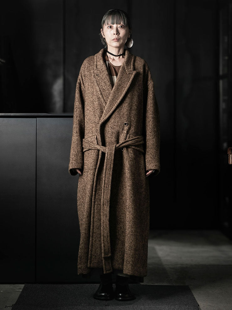 UMA WANG<br>WOMENS CICERO COAT / MUSTARD/BLACK