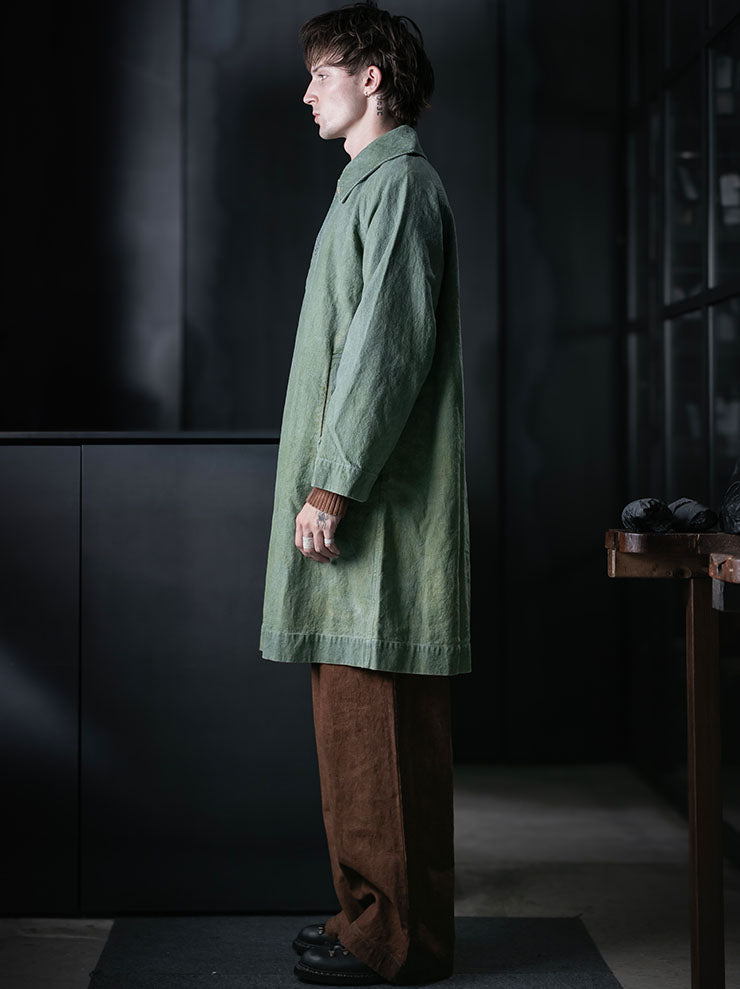 KINYAN LAM<br>UNISEX Natural Dye Raglan Sleeves Coat / GREEN