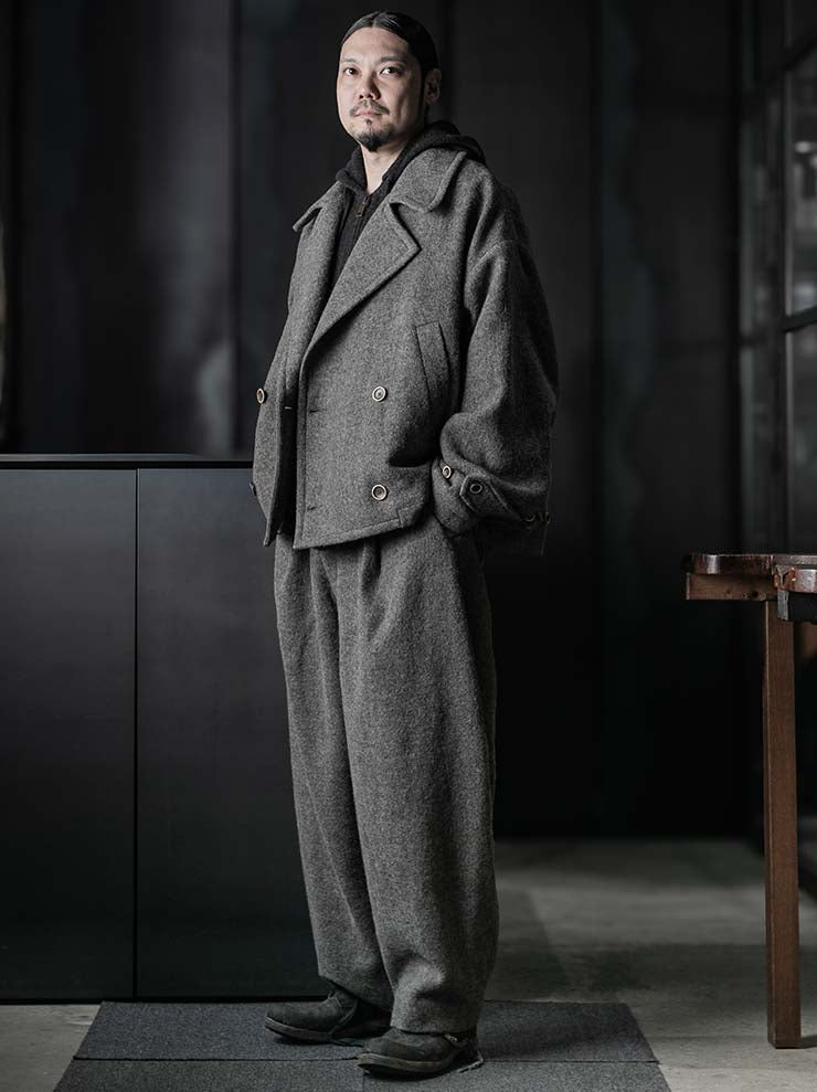UMA WANG<br>MENS PATINA PANTS / GREY
