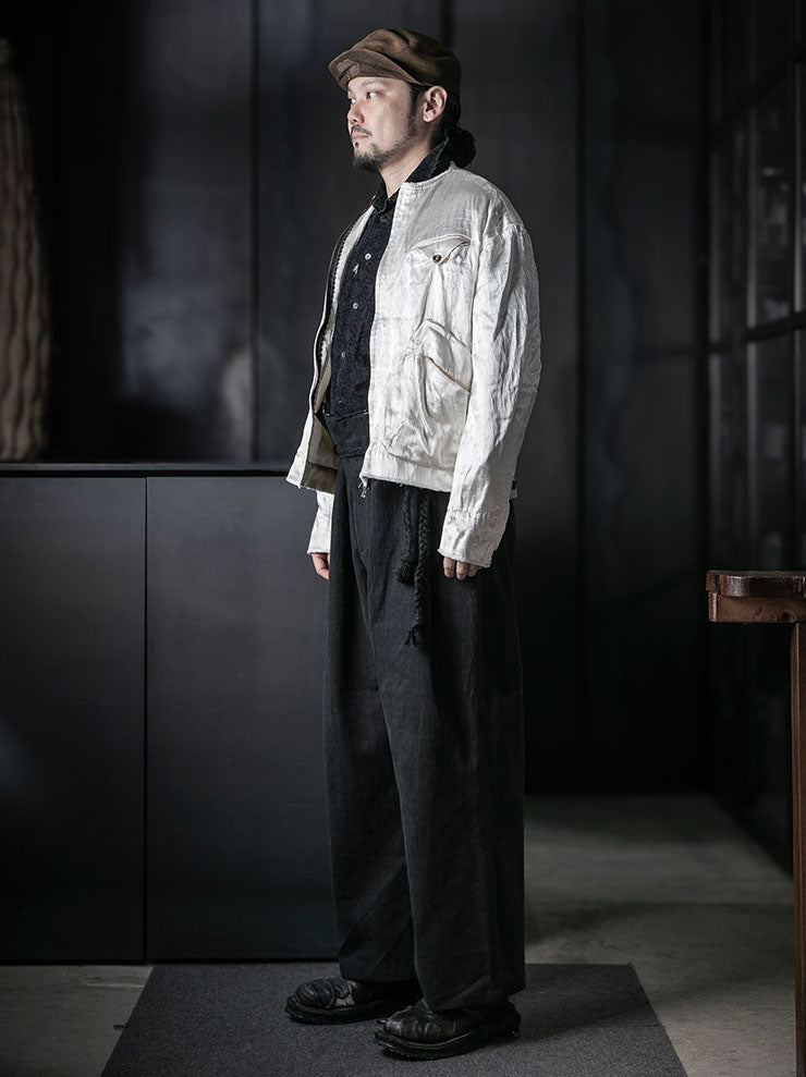 MONAD<br> Udoma Full wide leg high waisted Belt Pant / Black