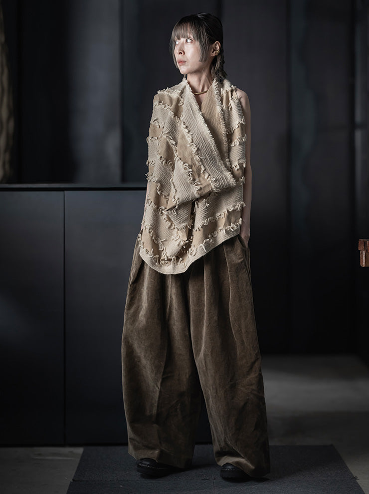 UMA WANG<br>WOMENS VELVET TROUSERS / MUSTARD