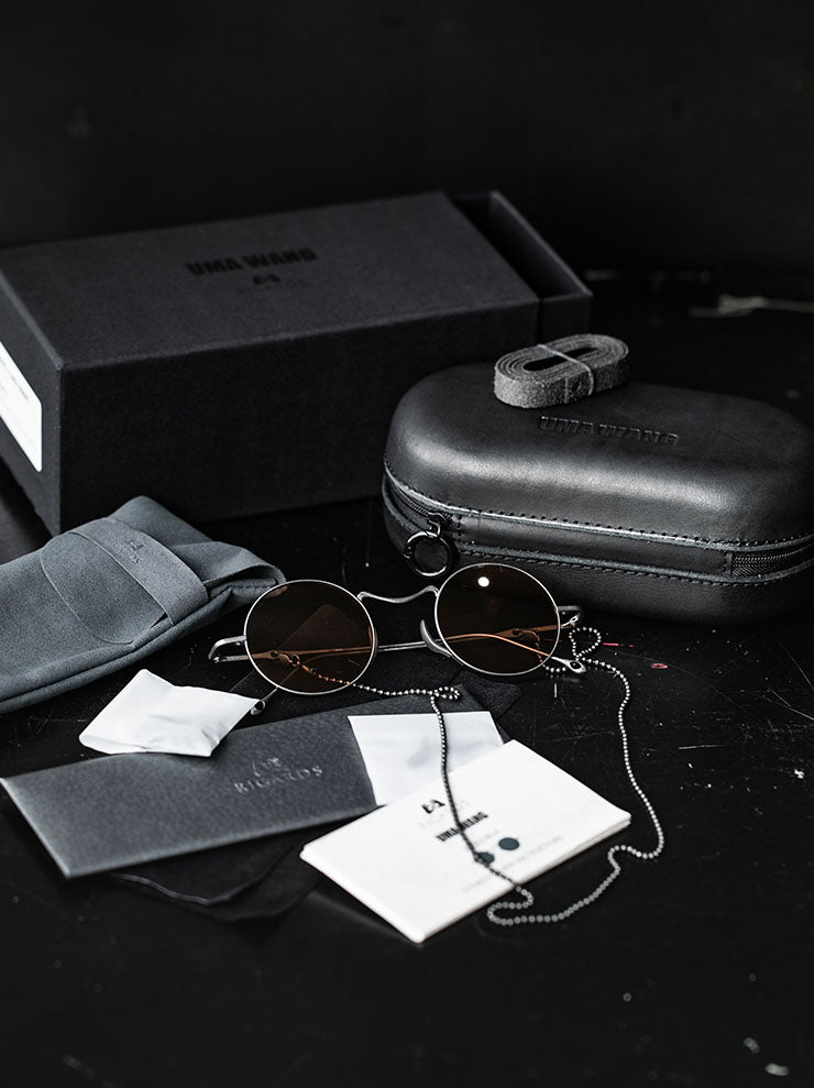 RIGARDS × UMA WANG<br>TITANIUM フレームサングラス / SILVER ANTIQUE / RG00UW14