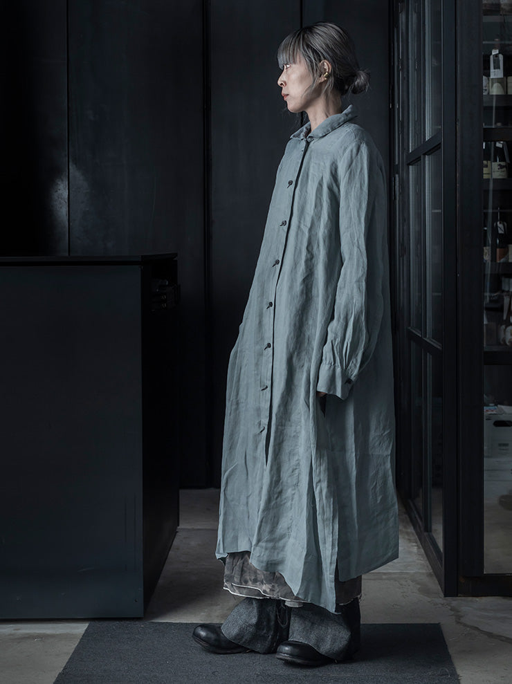 ATELIER SUPPAN <br>WOMENS LONG SHIRT LIGHT GREEN