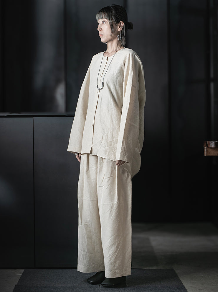 UMA WANG<br>WOMENS TATE TOP / OFF WHITE