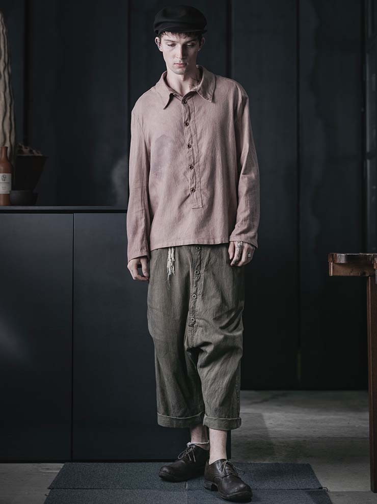 EVAN SCOTT MONROE<br>Upside Down Trousers / Pomegranate, Greige/Green