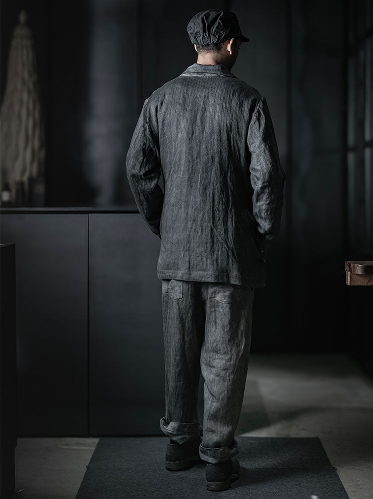 ATELIER SUPPAN<br>MENS BLUE  HEMP  JACKET / W26-03