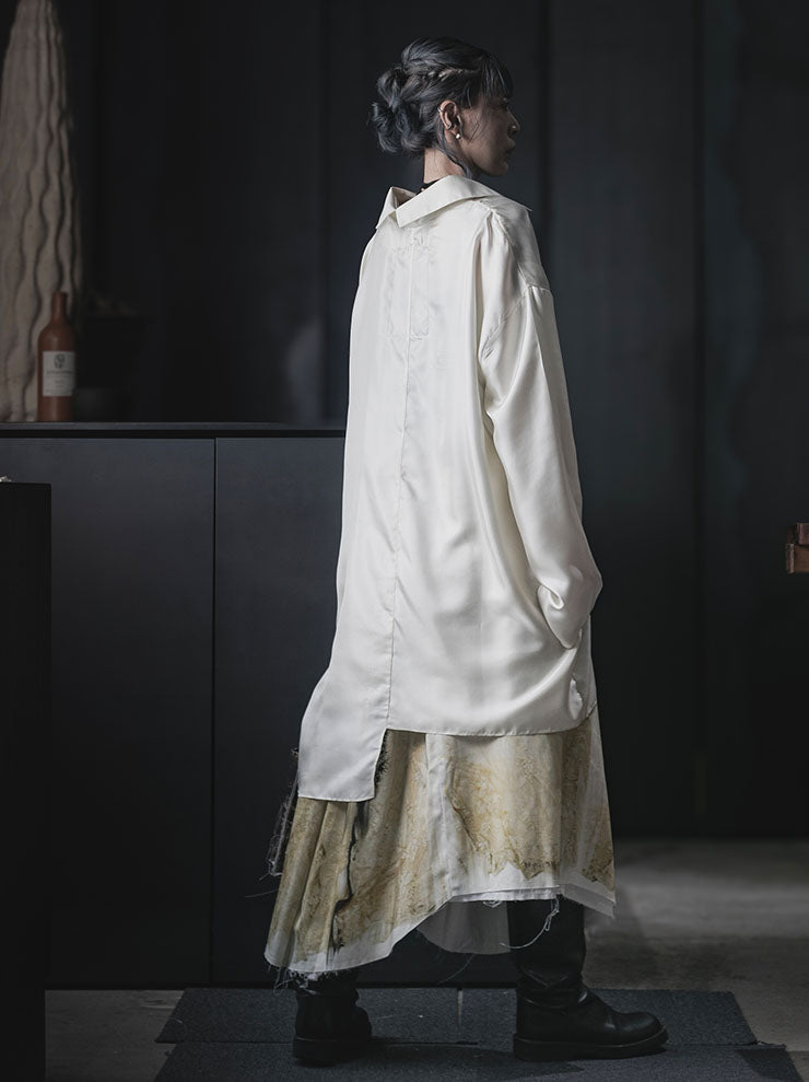 IA LONDON<br>UNBALANCED SHIRT / CORSET PRINT