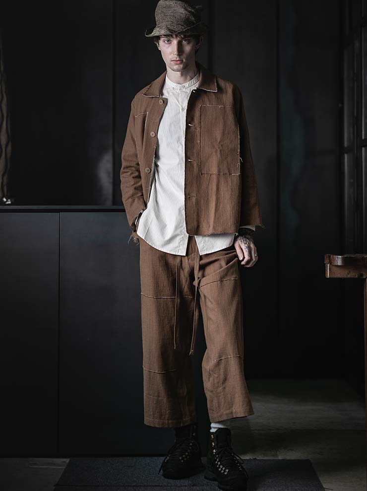 WRIGHT + DOYLE<br>UNISEX ROWDEN SHIRT / CHALK BRICK PINSTRIPE