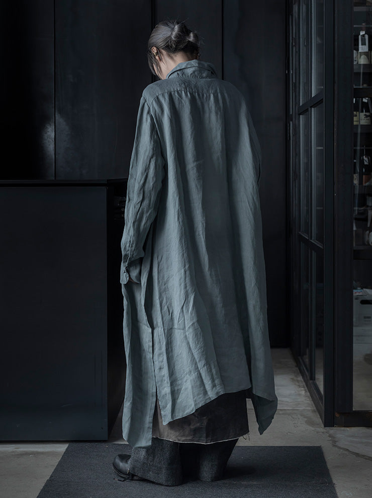 ATELIER SUPPAN <br>WOMENS LONG SHIRT LIGHT GREEN