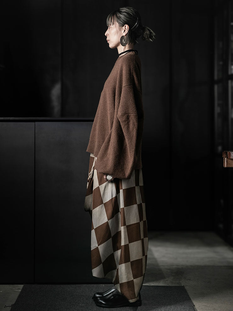UMA WANG<br>WOMENS GROP SKIRT / MUSTARD/TAN