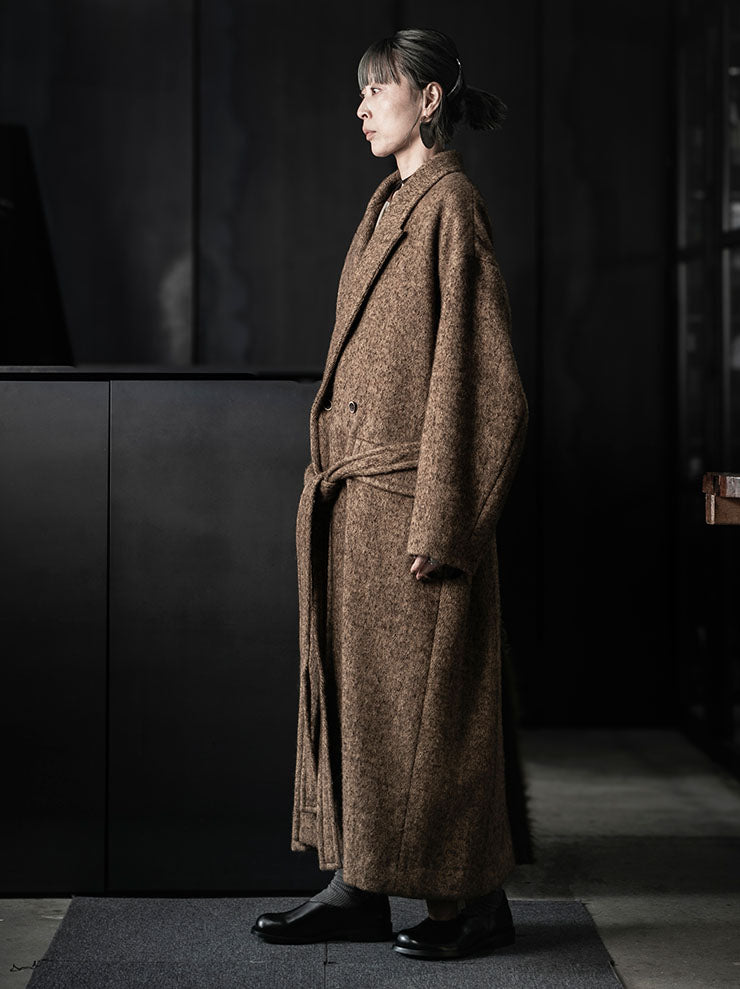 UMA WANG<br>WOMENS CICERO COAT / MUSTARD/BLACK