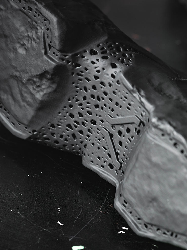 OUTBREAK LAB<br>MENS 3D printed Mid-top shoes / BLACK