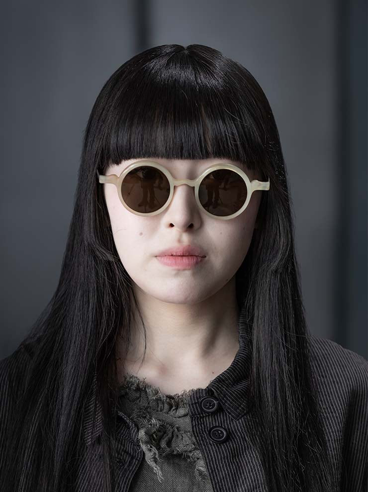RIGARDS × UMA WANG<br> GENUINE HORN & TITANIUM frame sunglasses / AMBER / RG00UW18
