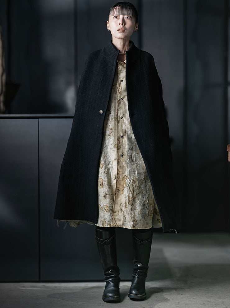 CHIAHUNG SU<br>WOMENS DYED VINTAGE FABRICS ELONGATED SHIRT