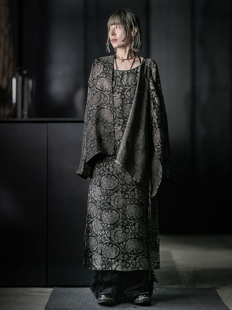 UMA WANG<br>WOMENS ANAYA DRESS / BLACK×TAN