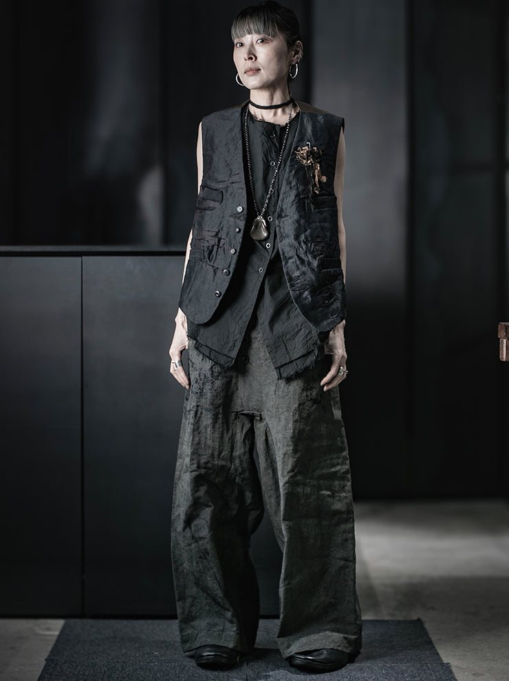 ATELIER SUPPAN<br>UNISEX large round hook Bluegreen TROUSERS / E26-09