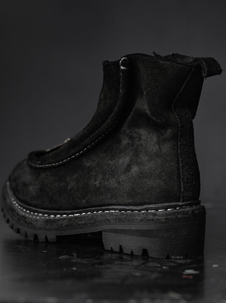 GUIDI<br> Men's Front Zip Paraboot NTP05FZ Black/Reverse Calf