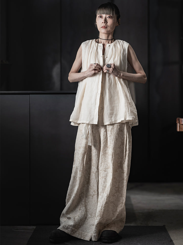 KINYAN LAM<br>WOMENS Jacquard Balloon Cut Trousers / Raw White